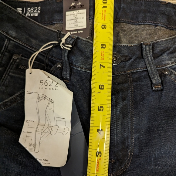 NWT G-star custom 5622 mid skinny zipper in deep forest RARE - Picture 9 of 9